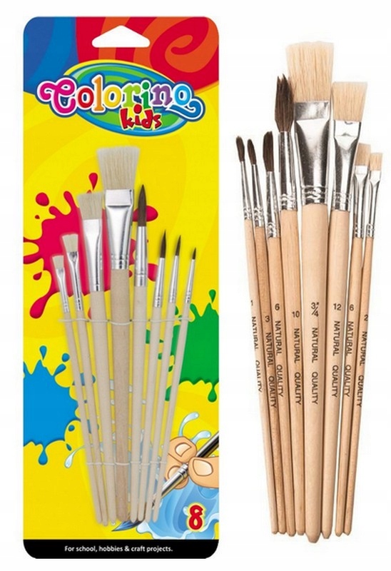 

Colorino Pędzelki Szkolne 8 szt do farb kleju
