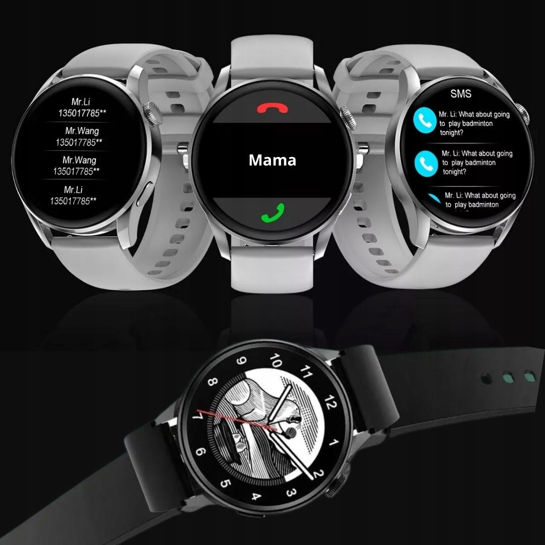 SMARTWATCH ZEGAREK ROZMOWY EKG 2 PASKI + GRATISY Model inny