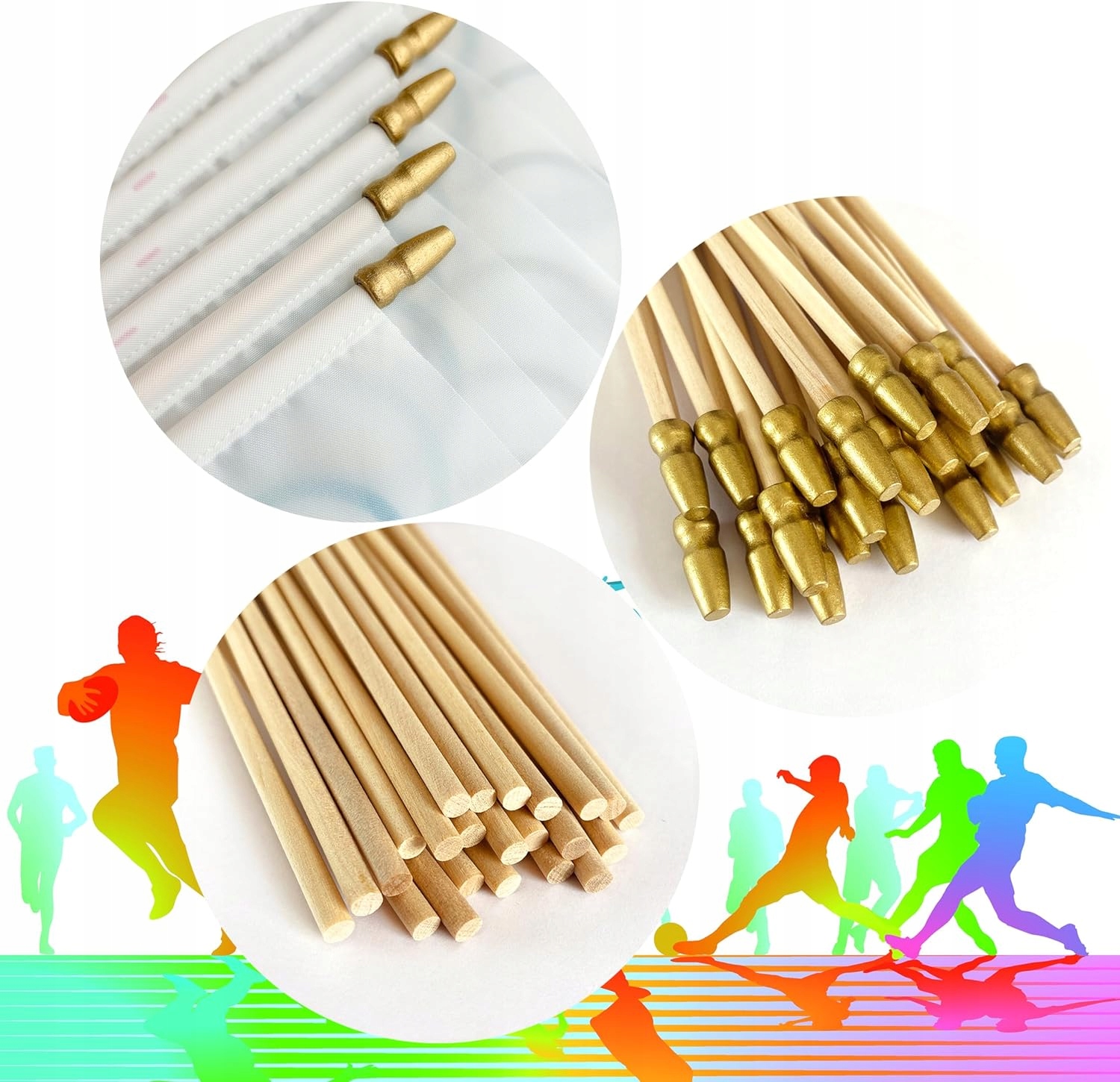 100 SZT. FLAGI IGRZYSK OLIMPIJSKICH NA DREWNIANYM PATYKU MINI FLAGA RĘCZNA Marka bez marki