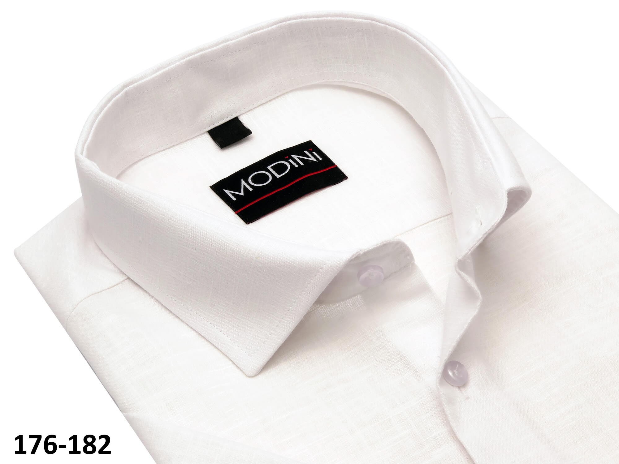 Biała koszula męska z krótkim rękawem melanż DK12 176-182 47-Regular