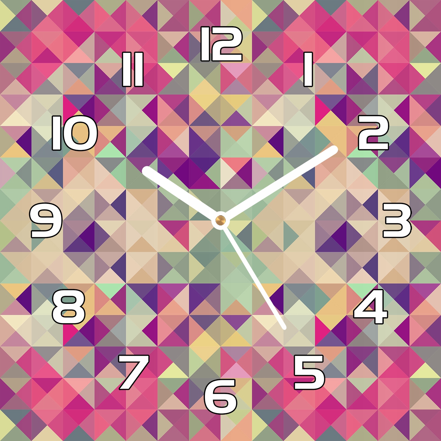 

Nowoczesny zegar szklany Mozaika z trójkątów 30x30