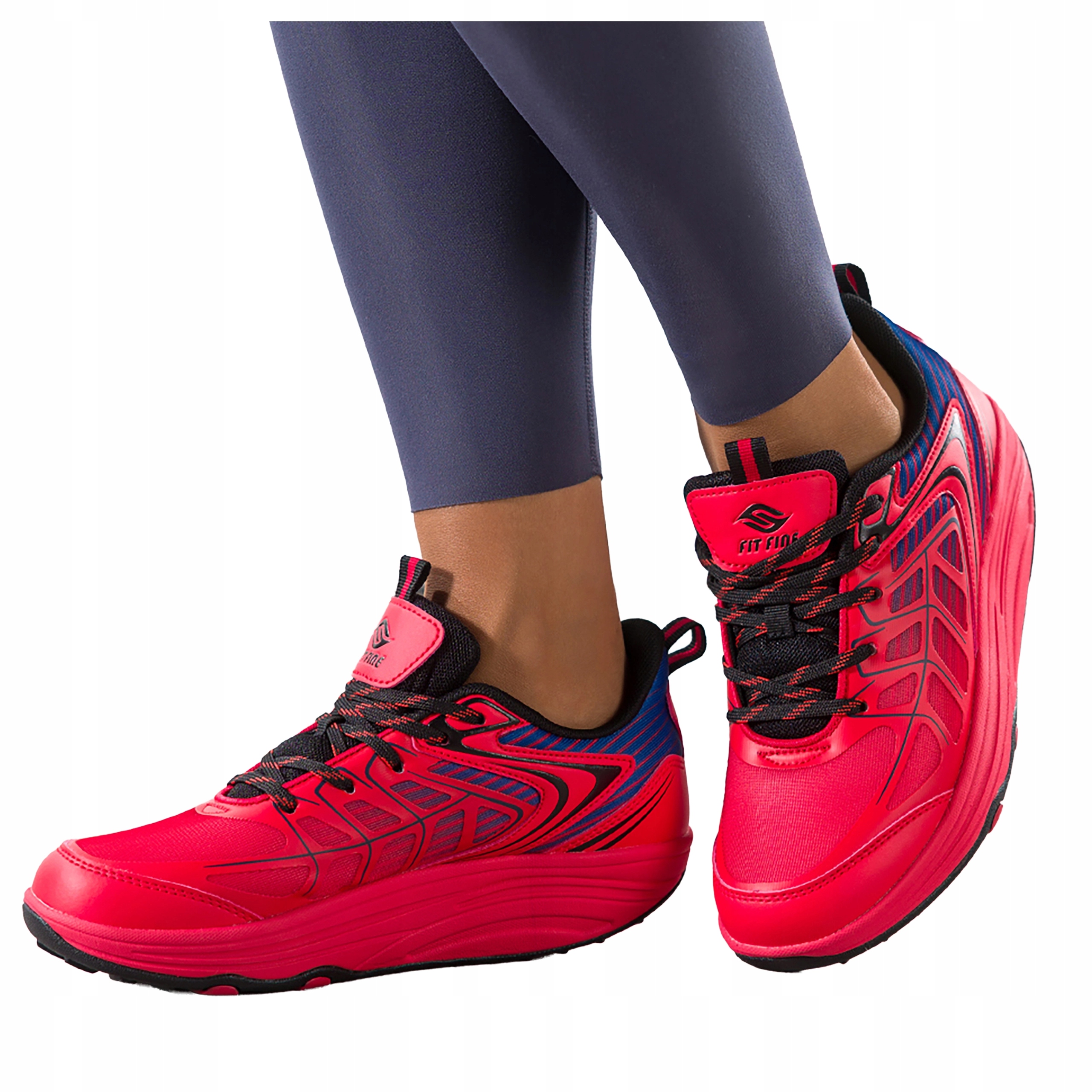 Sneakersy Červené Dámské Sportovní Šněrování na platformě Modne vel. 38