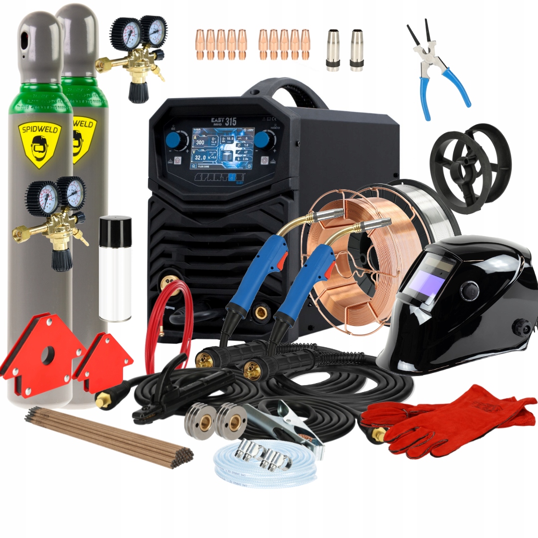 Spawarka migomat Mig/mag Mma Tig 300A Spartus EasyMIG 315 400V LCD inwertor