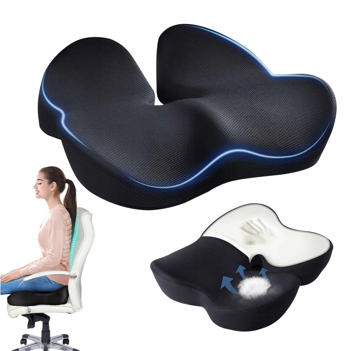 Poduszka Ortopedyczna Na Hemoroidy Ergonomiczna Z Pianką Pamięciową