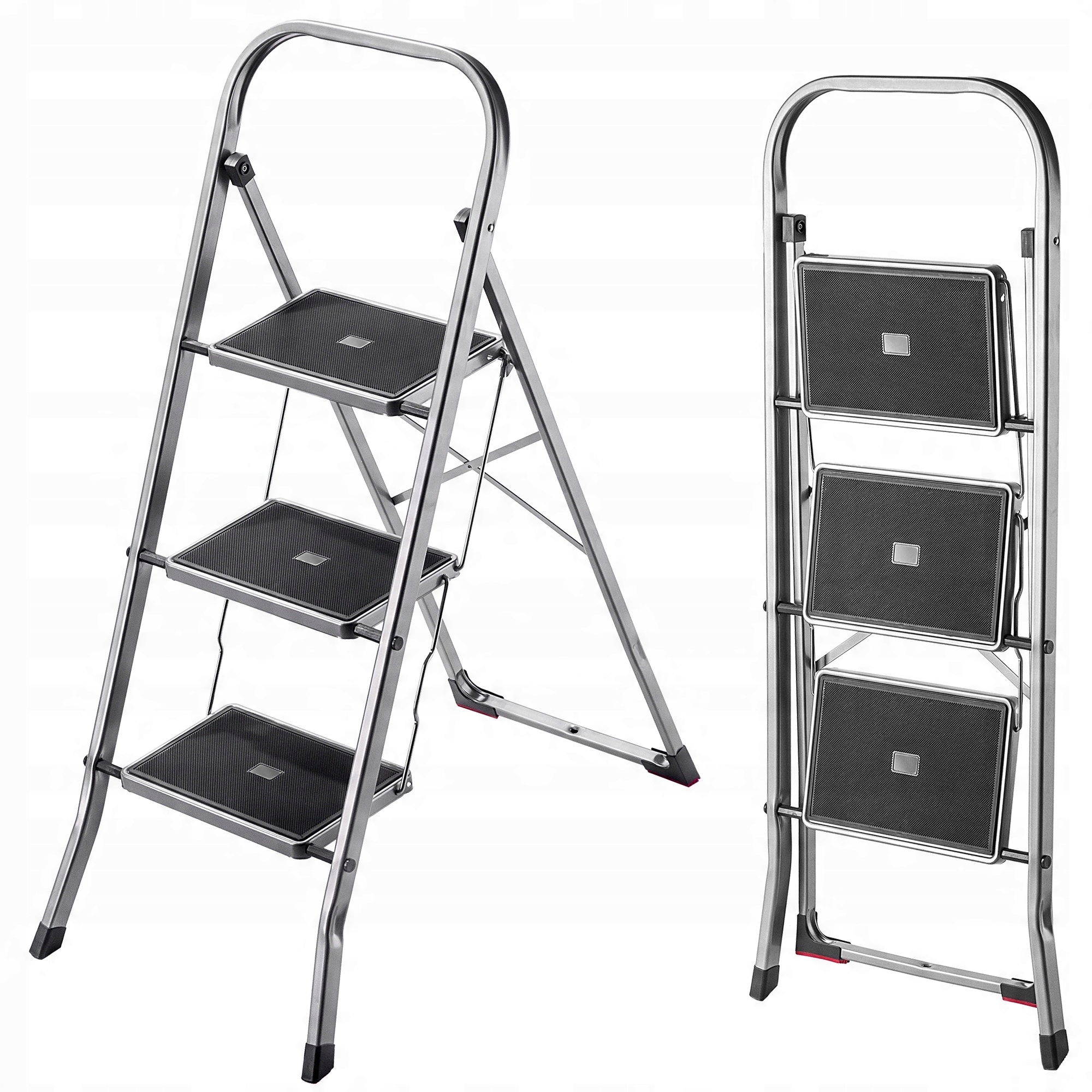 Žebřík Žebřík 3 Schody 150kg Stupňový Domácí Ocelový Skládací
