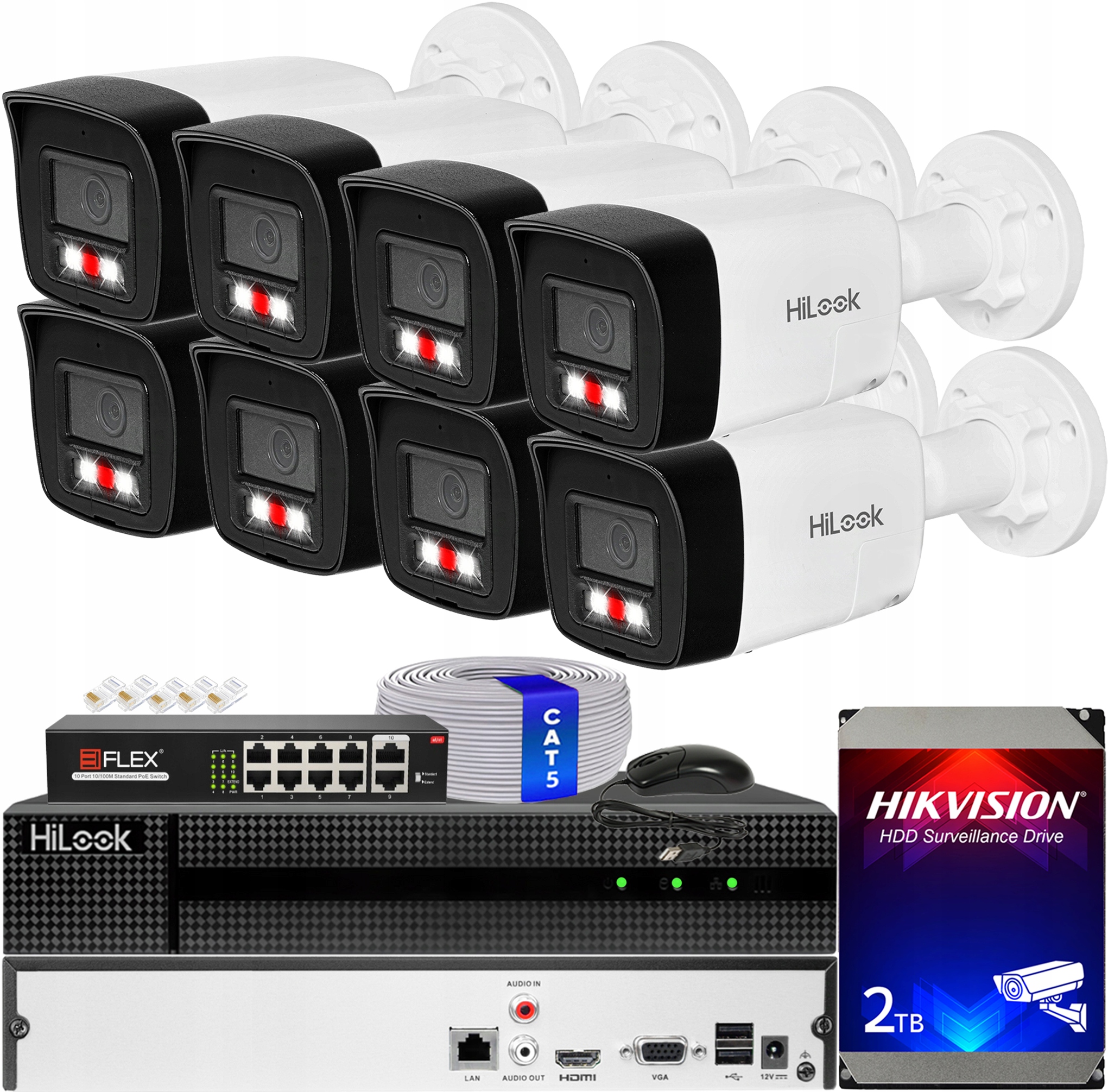 Sada na monitorovanie Ip 8 kamier 4MPx IPC-B140HA-LUF/SL Live Guard PoE Audio