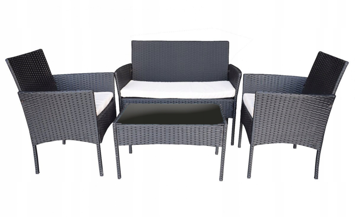 Meble rattanowe fotel wypoczynek stolik czarne Producent LACESTONE