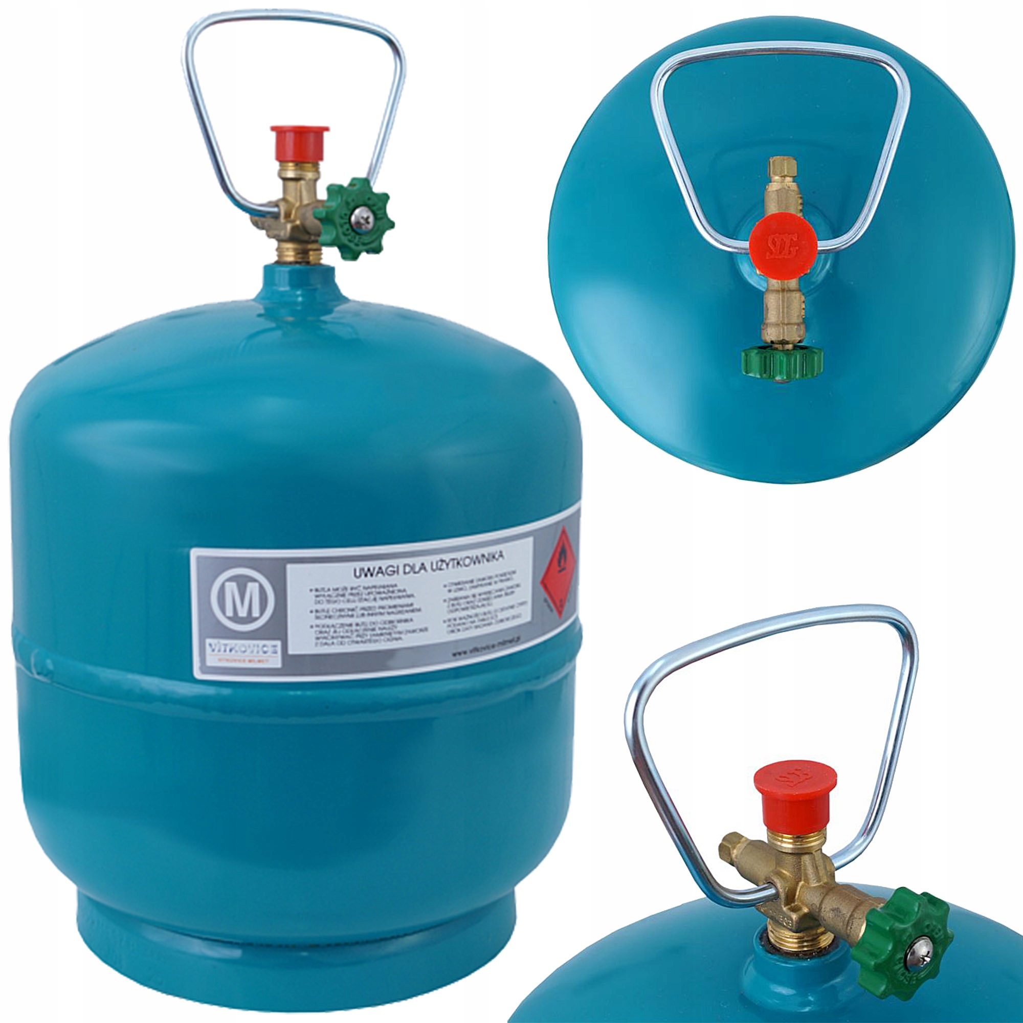 Turistická plynová láhev hořák propan butan 3 kg