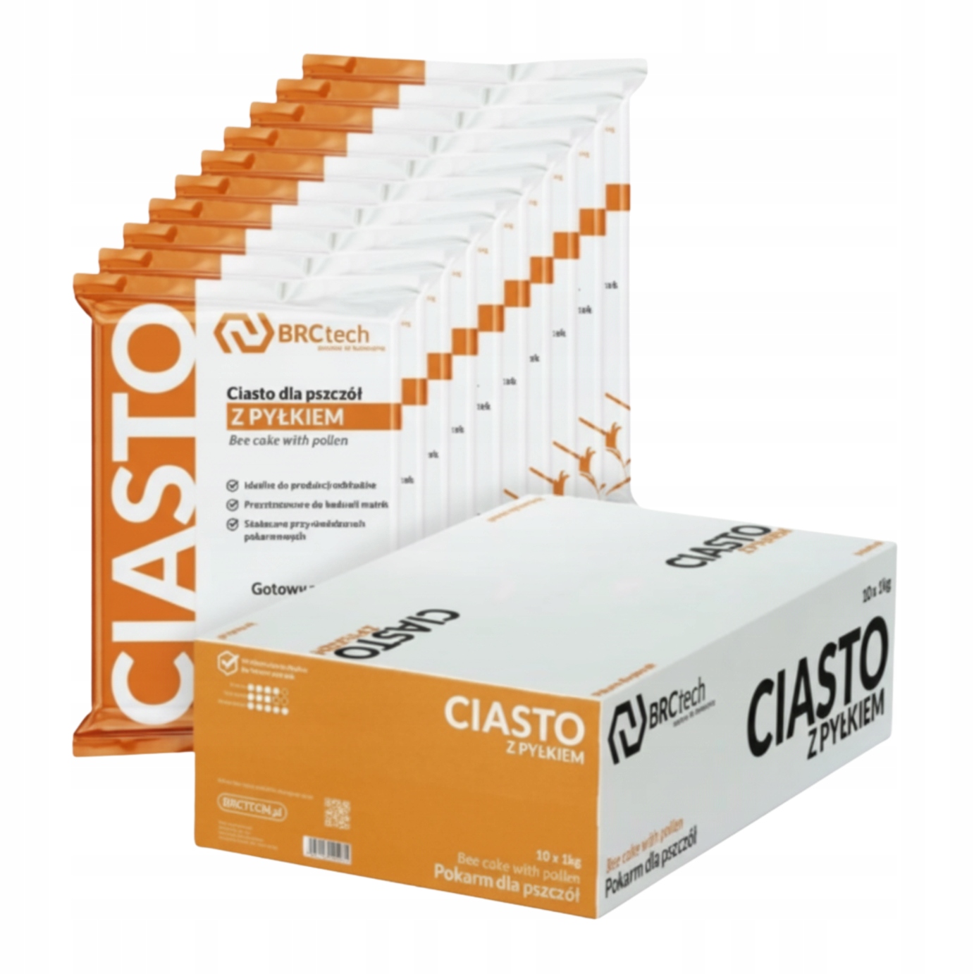 Ciasto Krmivo pro včely 1kg x 10 Pylkové s vitamíny Povzbuzující BRCtech