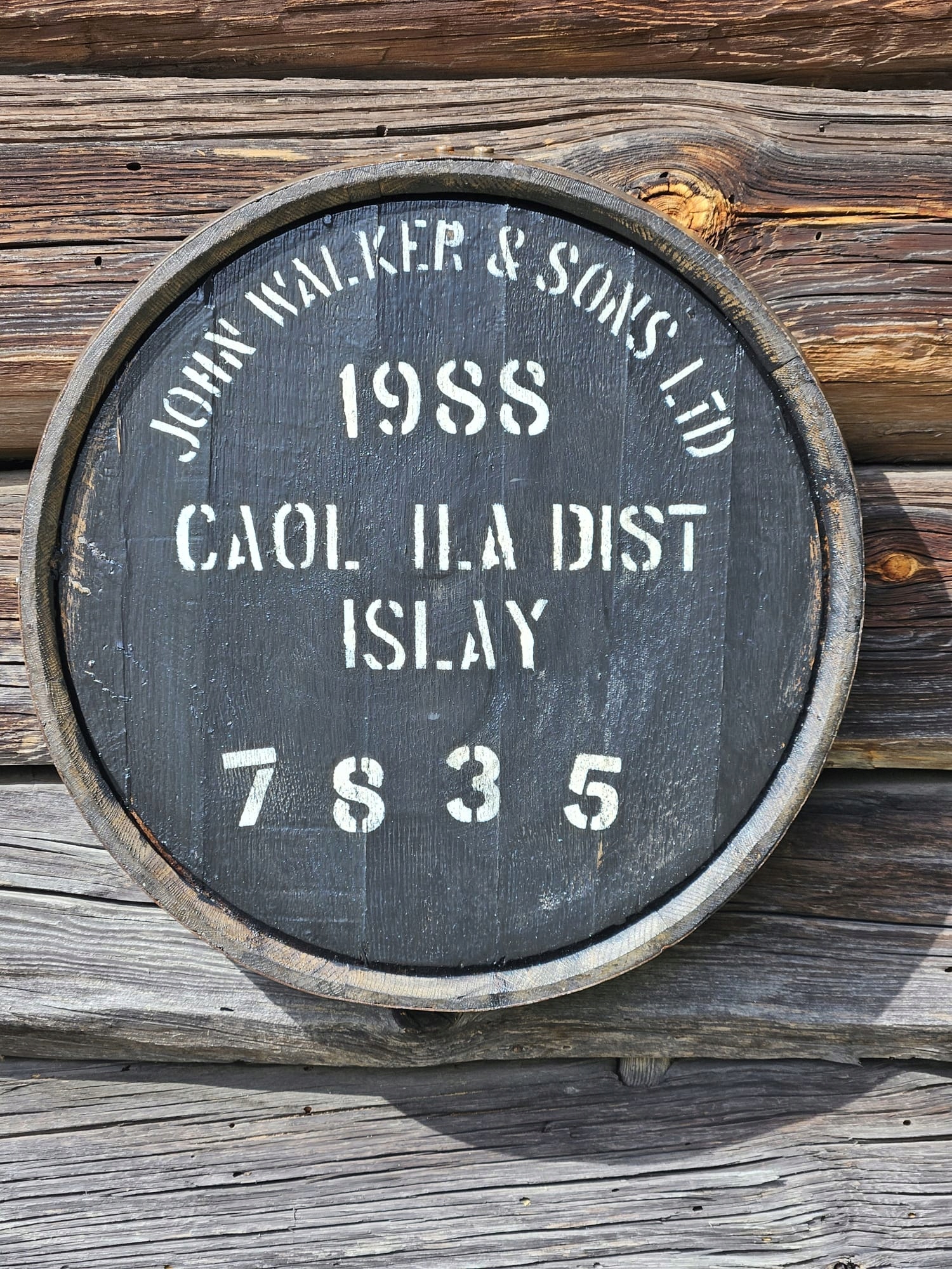 Dekiel ze sudu po skotské whisky Caol Ila 1988 Černý s obroučkou