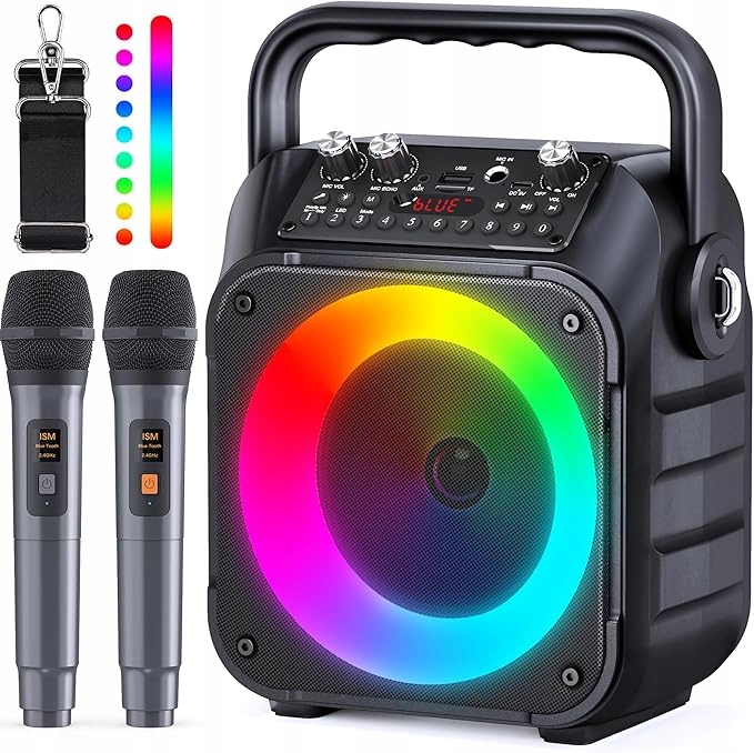 SINGINGMATE Przenośny Głośnik Bluetooth Karaoke Z Mikrofonami LED — miniatura 12