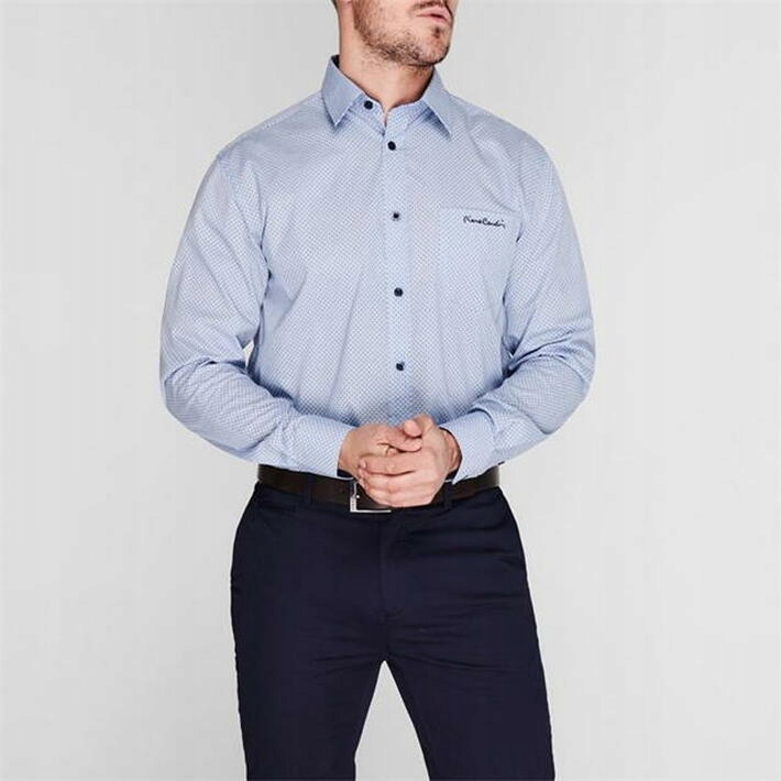 Niebieska geo koszula Pierre Cardin, Rozmiar L Marka Pierre Cardin