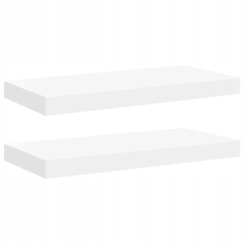 Sada 2 bílých polic z Mdf a kovu 50x23x3,8 cm