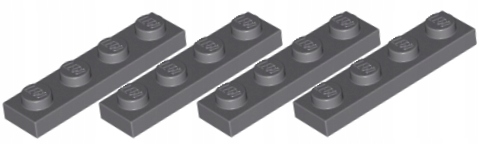 

Lego Plate 1x4 3710 Ciemny Szary 4 szt Nowy