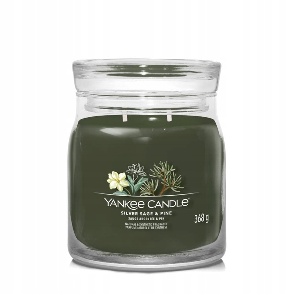Yankee Candle Silver Sage Pine svíčka střední velikosti