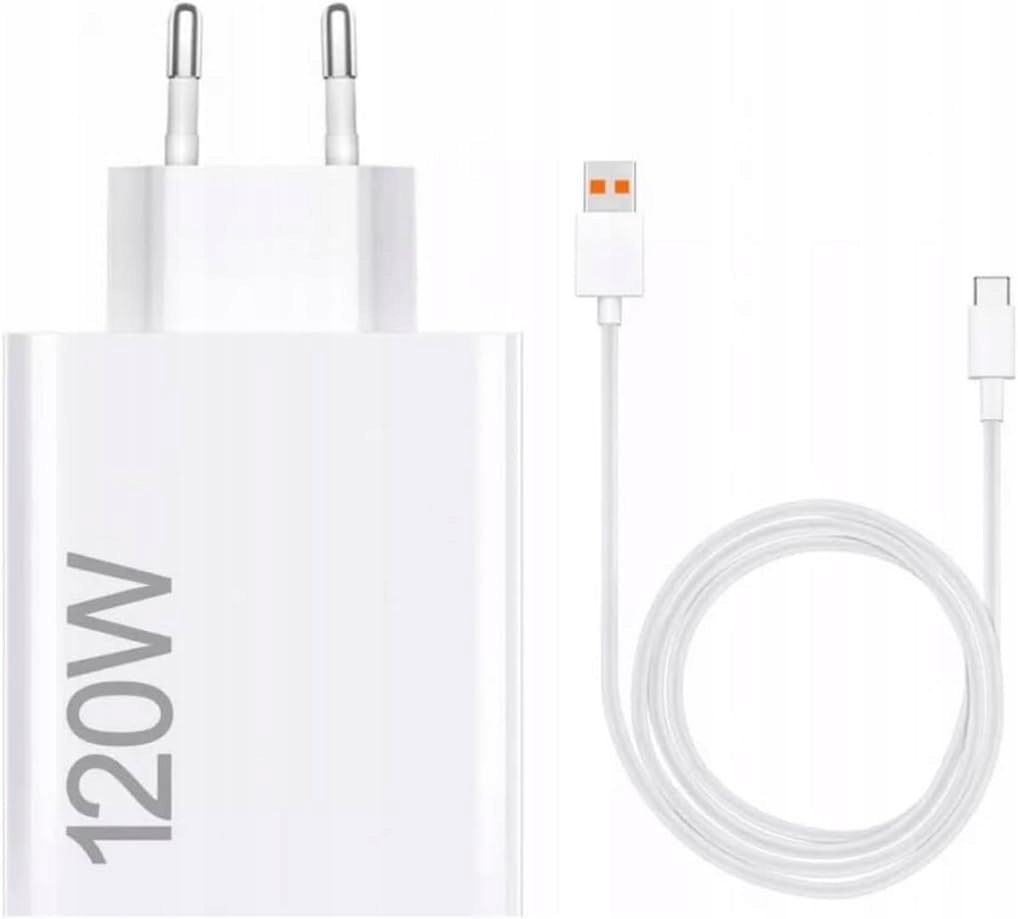 Ładowarka 120W Kabel Usb Usb-c Szybkie Ładowanie Smartfon Tablet Biała