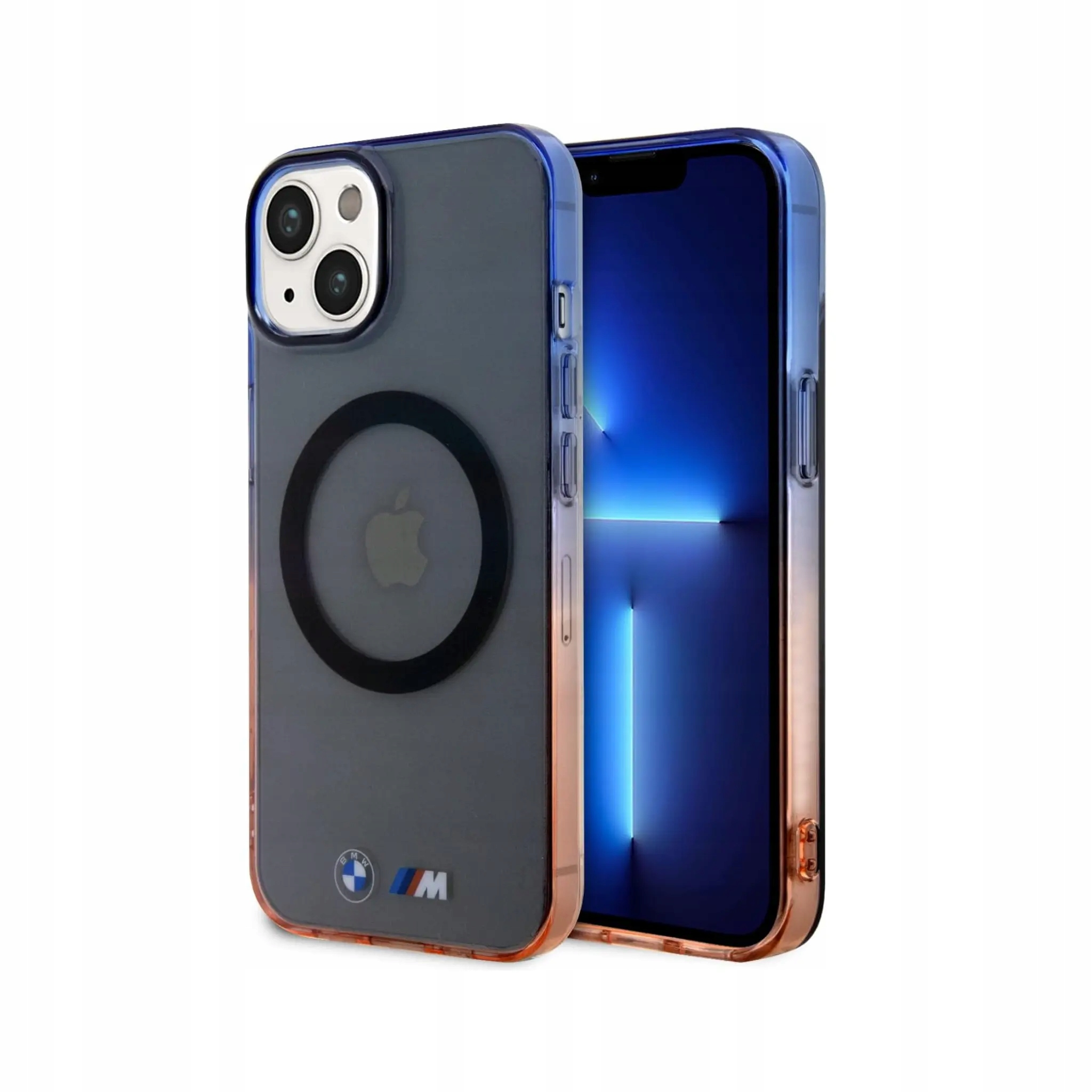 Etui Bmw do iPhone'a 14, szare Gradient Bumper MagSafe