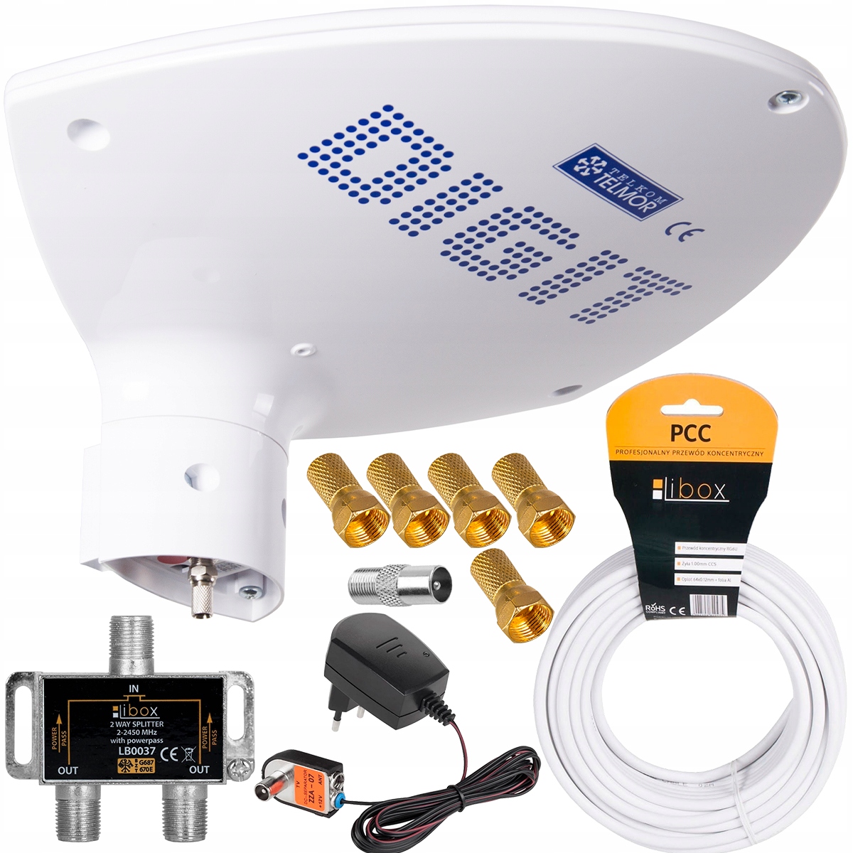 

Zestaw Antena Telmor Digit Activa DVB-T2 Na 2TV 4K