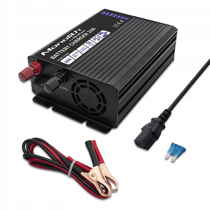 Inteligentna ładowarka do akumulatorów LiFePO4 AGM GEL SLA 20A 12V Marka Qoltec