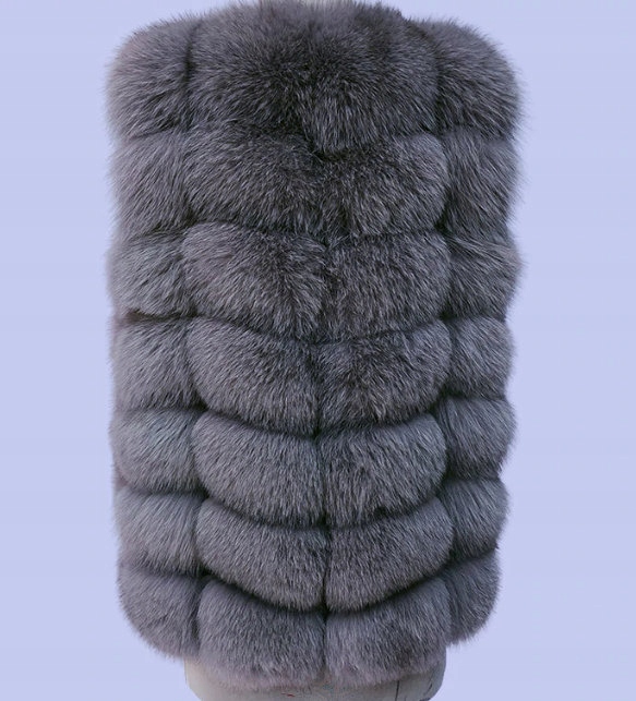 Lux Kamizelka Futro naturalne z Lisa Kolory 34 XS Zapięcie haftka