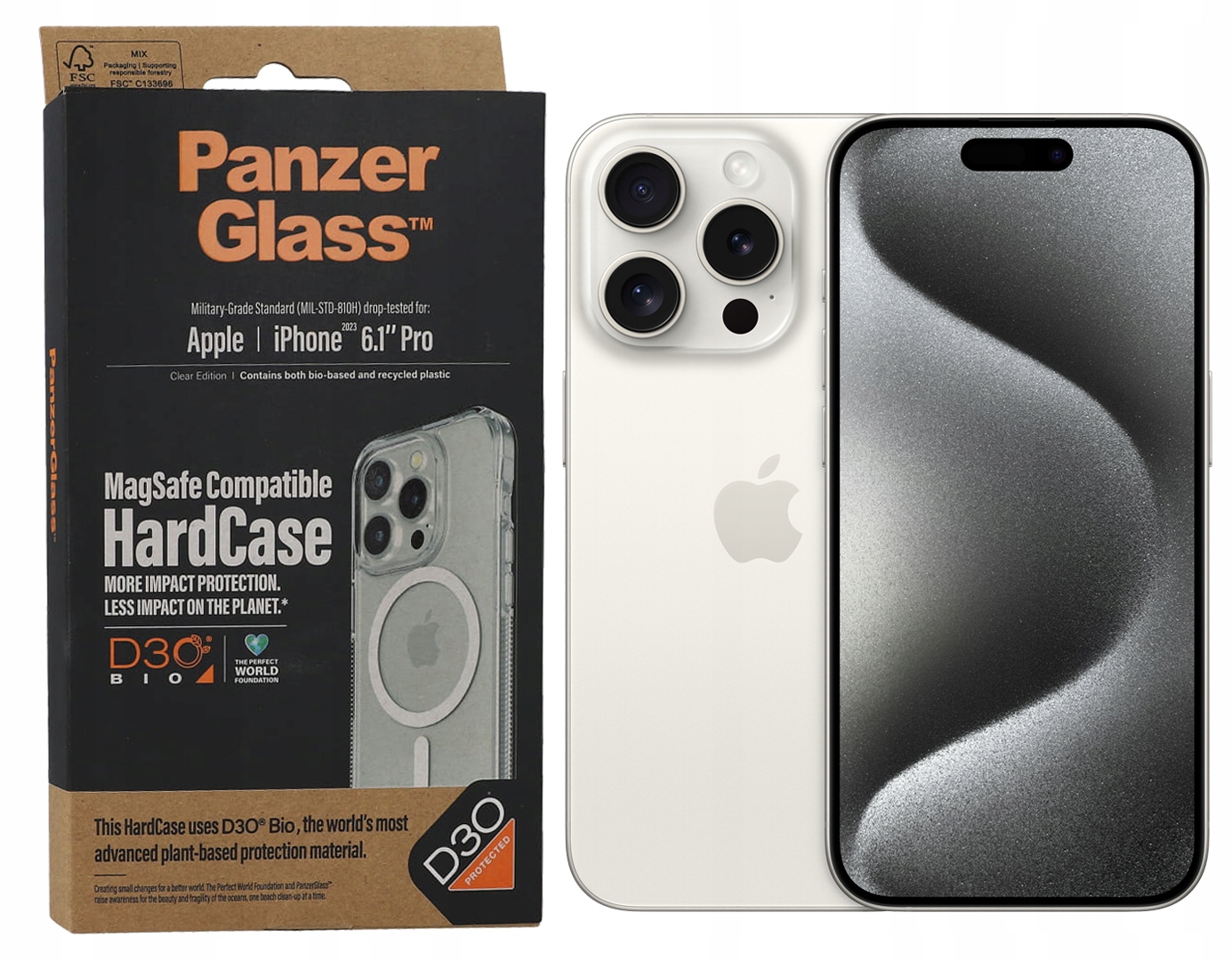 Pouzdro Panzerglass HardCase MagSafe pro iPhone 15 Pro bezbarvé