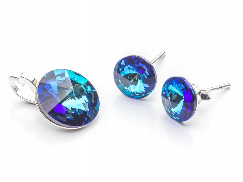 

Komplet srebrny kolczyki wisiorek z kr. Swarovski