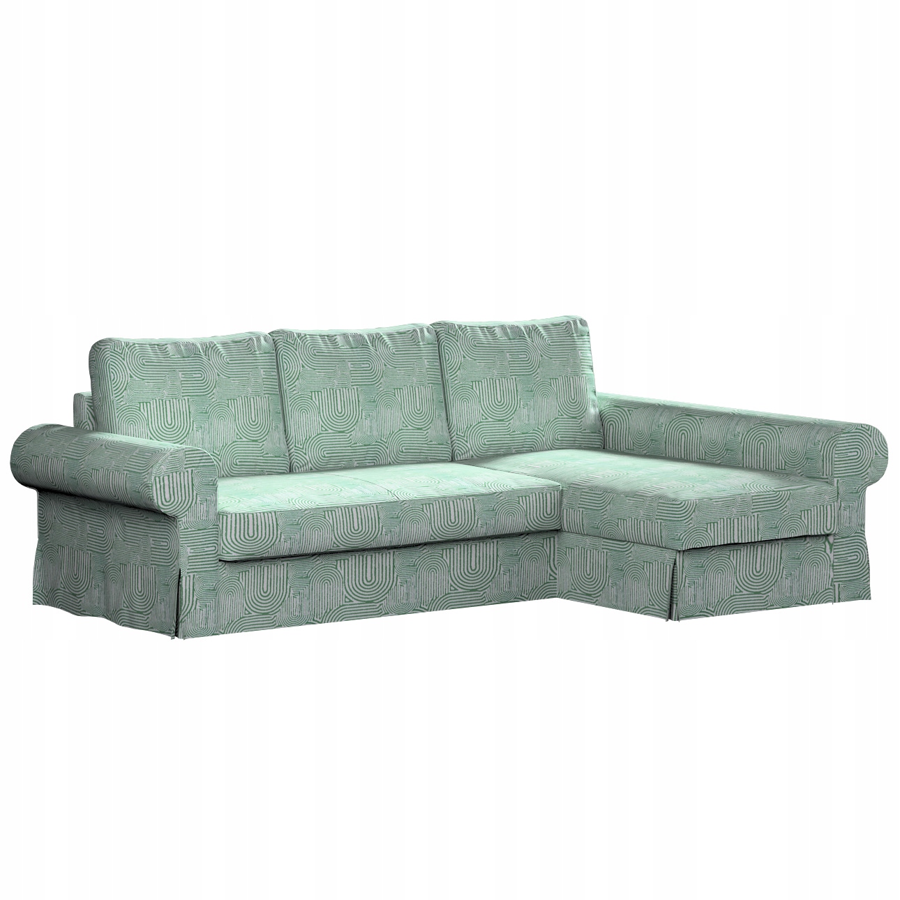 Poťah na rozkladaciu pohovku Backabro s ležadlom Ikea mätovo-ecru