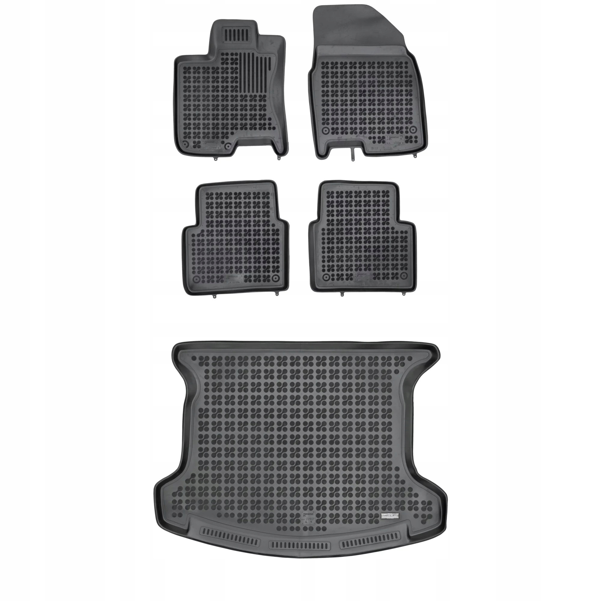 Gumová sada koberčekov a rohoží pre Nissan Qashqai+2 I 2008-2013 7 osôb (zložené)