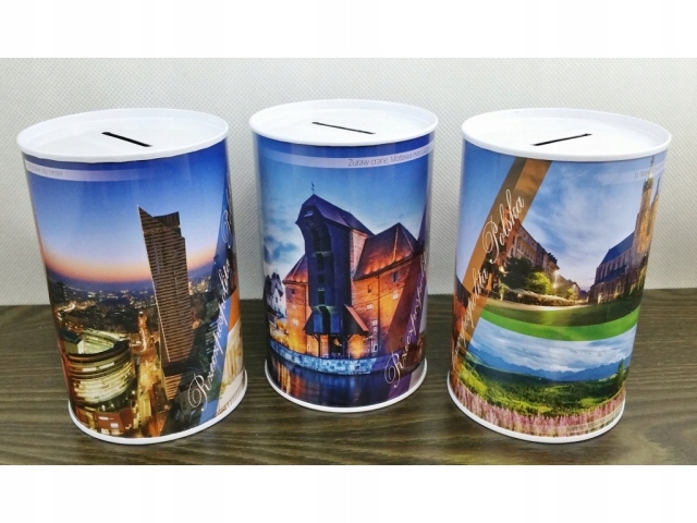 

Skarbonka puszka Polskie miasta 12,5x8cm