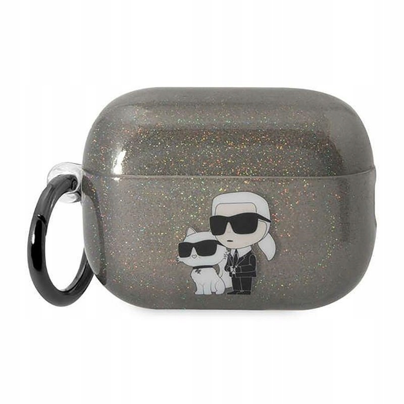 Karl Lagerfeld Glitter Nft Karl & Choupette – Pouzdro pro AirPods Pro 2 (černé)