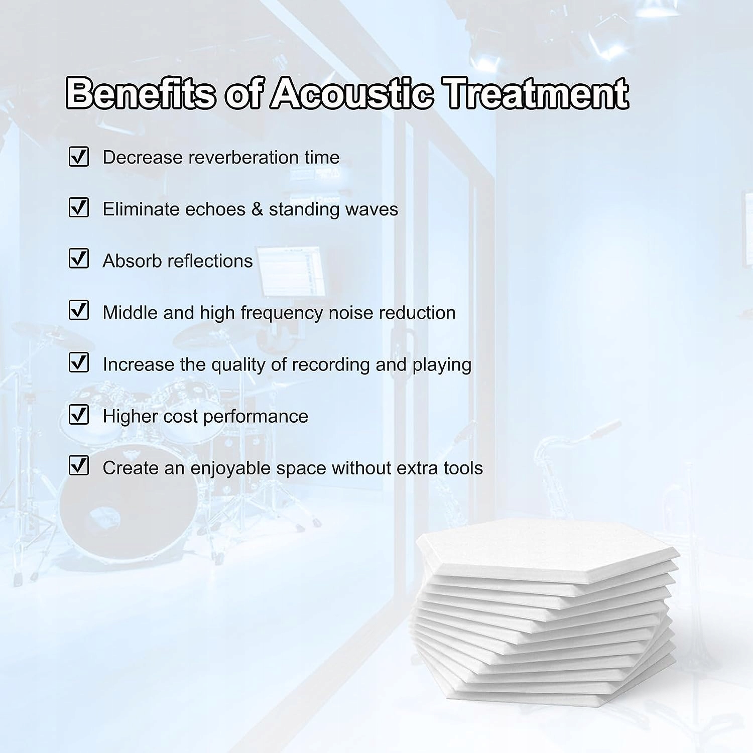 SAMOPRZYLEPNE PANELE AKUSTYCZNE 12X BIAŁE GĘSTE Model WHITE12