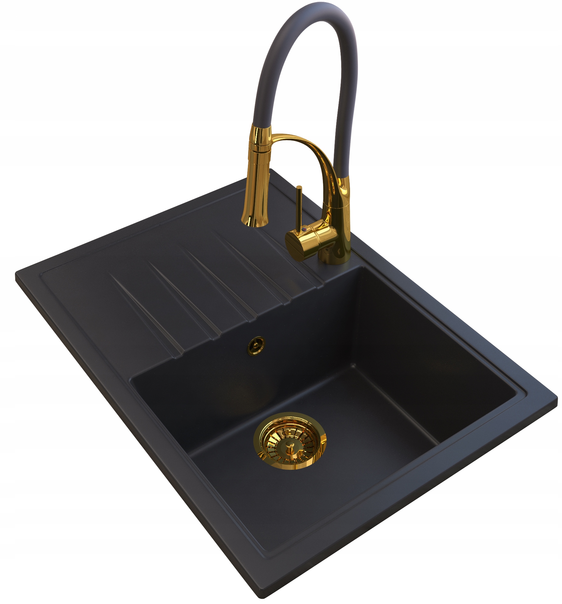 

Zlew Granitowy Kuchenny Calypso Bateria Nexo Złota