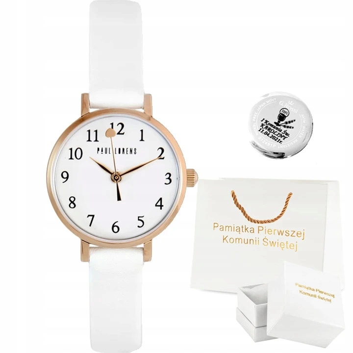 Dětské hodinky Dárek K Přijímání pro dívku Paul Lorens bílé
