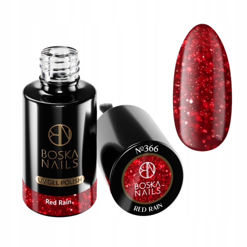

Boska Nails Lakier hybrydowy 6ml czerwony Brokat
