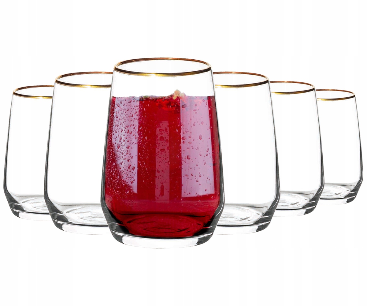 

Szklanki Komplet 6 Szklanek 450 ml Rubin Gold