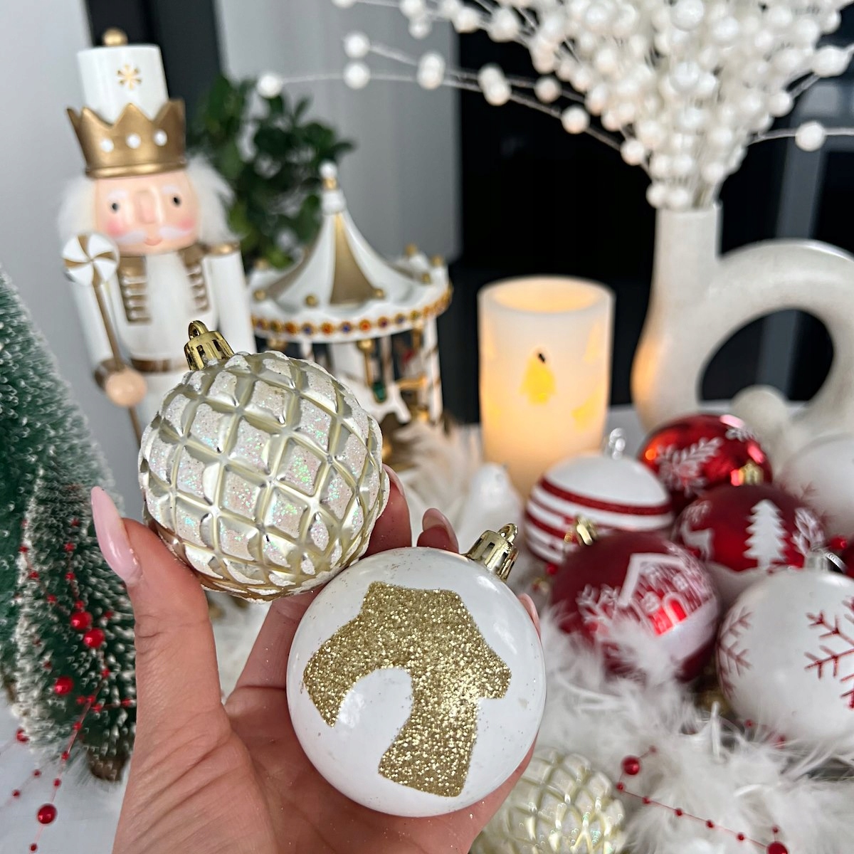 BOMBKI CHOINKOWE NIETŁUKĄCE 20 szt ZESTAW 6CM NA CHOINKĘ WZORY PREMIUM Stan opakowania oryginalne