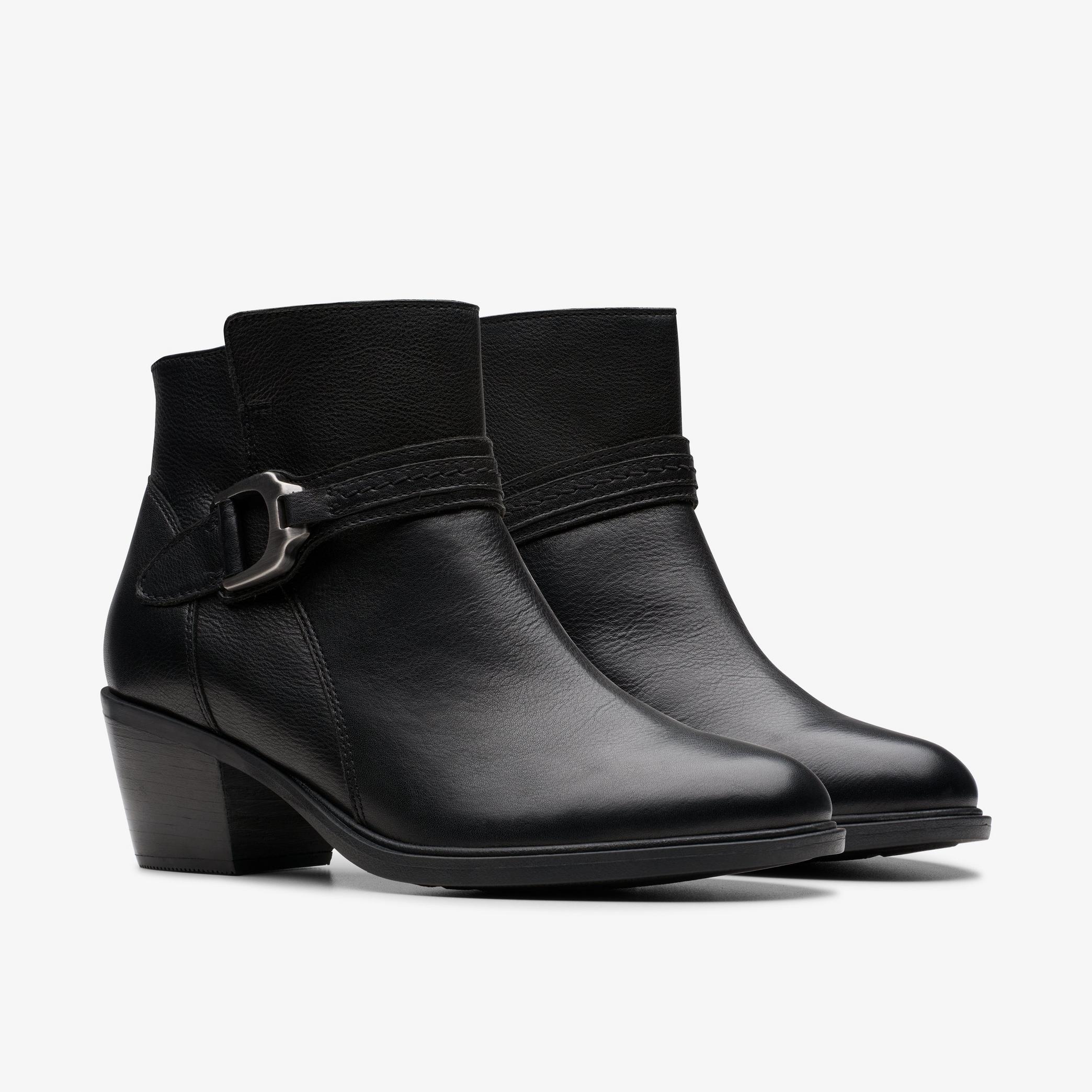 Clarks Černé Dámské Kotníkové Boty Z Přírodní Kůže S Mašličkou 39 6IA
