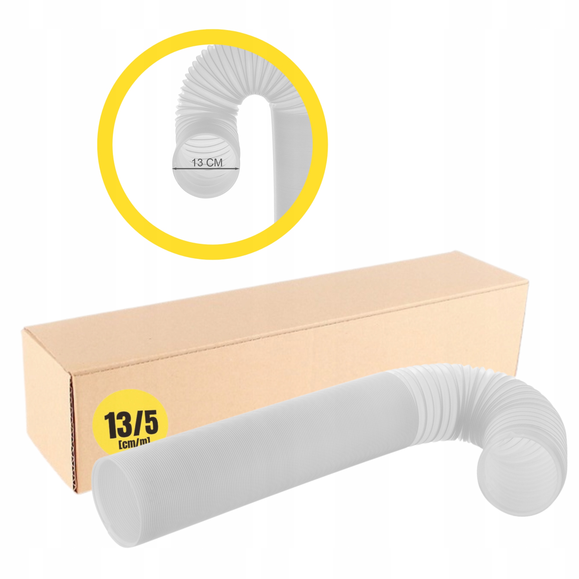 Trubka Pro Přenosnou Klimatizaci hadice klimatizace zesílená Bílá 13 cm 5 m