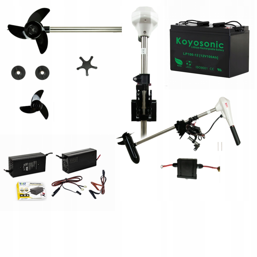 Zestaw Silnik Zaburtowy Haibo D44 +Prost. Volt10A Aku Koyo LifePO4 100Ah