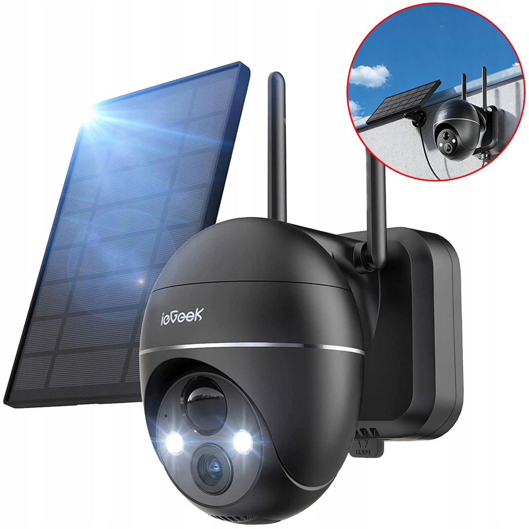 Solární Otočná Wifi Kamera 2K 3MPX Ip Venkovní 9000MAH 4X Zoom Full Hd