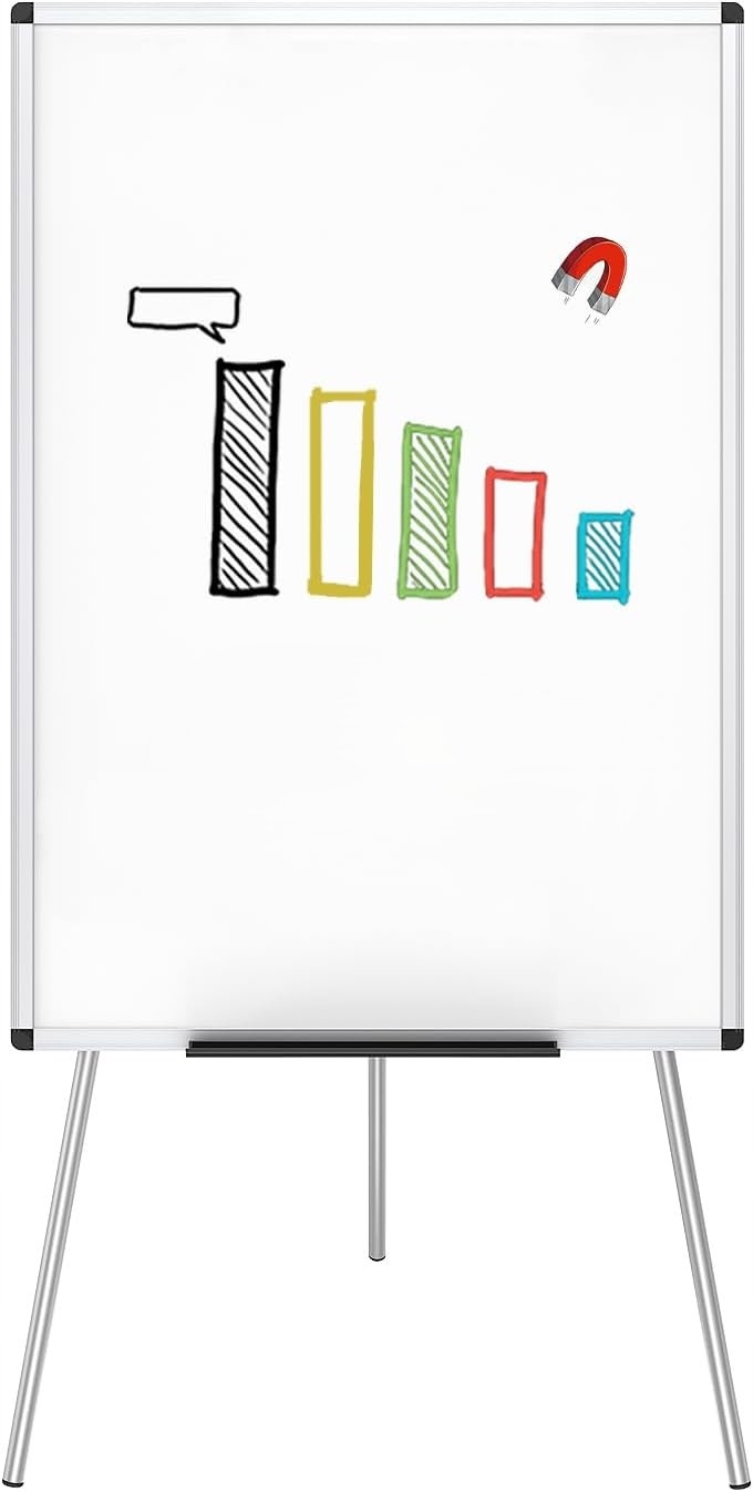 Magnetyczna tablica suchościeralna z regulowanym statywem 60x90 cm