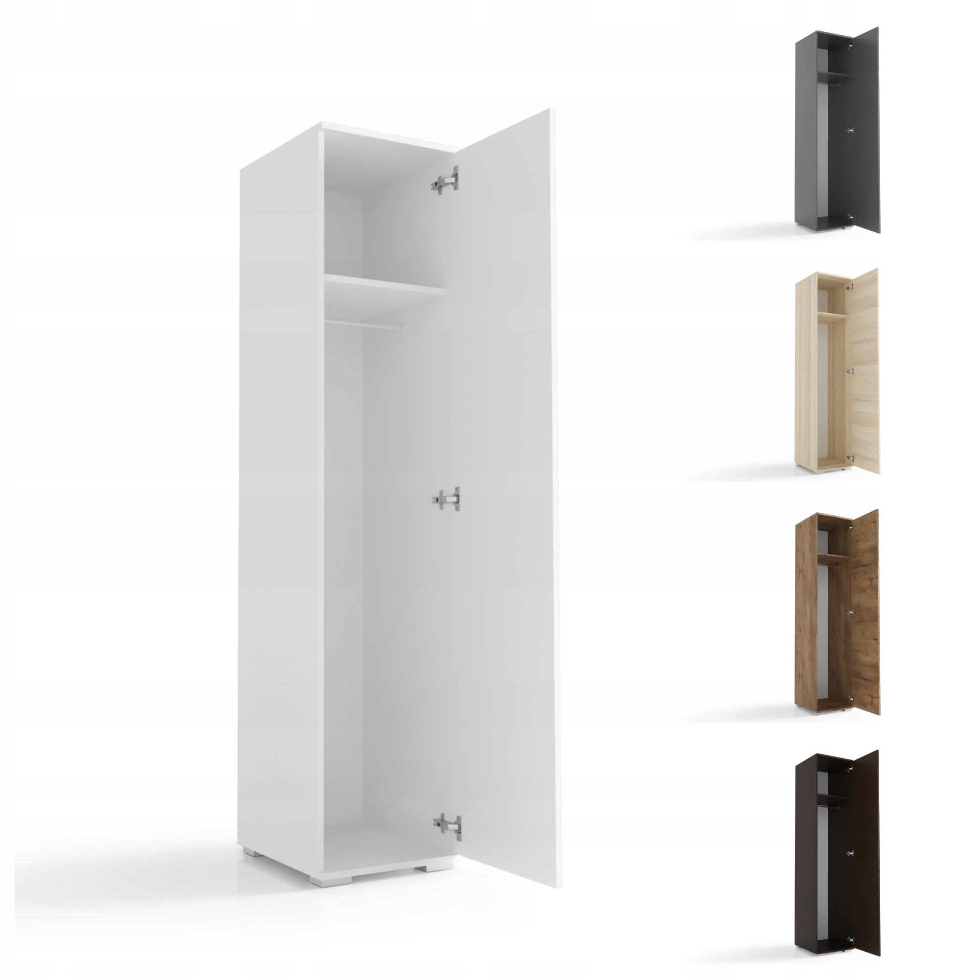 Regál Skříň 50 cm Bílá Deska 18 mm VK19D O-sofa s policí a tyčí Barvy