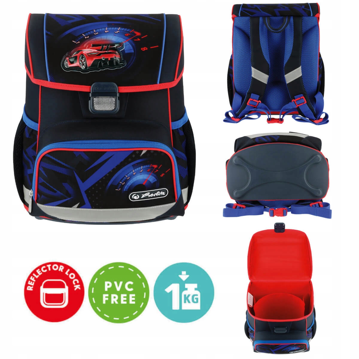 Tornister plecak szkolny Loop High Speed auto 6-9lat + śniadaniówka HERLITZ Typ jednokomorowy