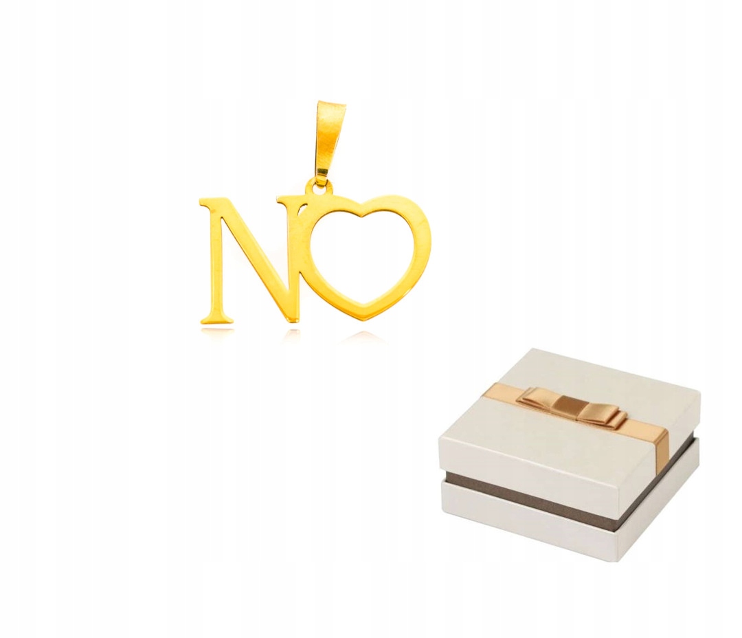 Zlato 585 Zlaté písmenko N Srdce přívěsek přívěsek 14 karátů ZZ80