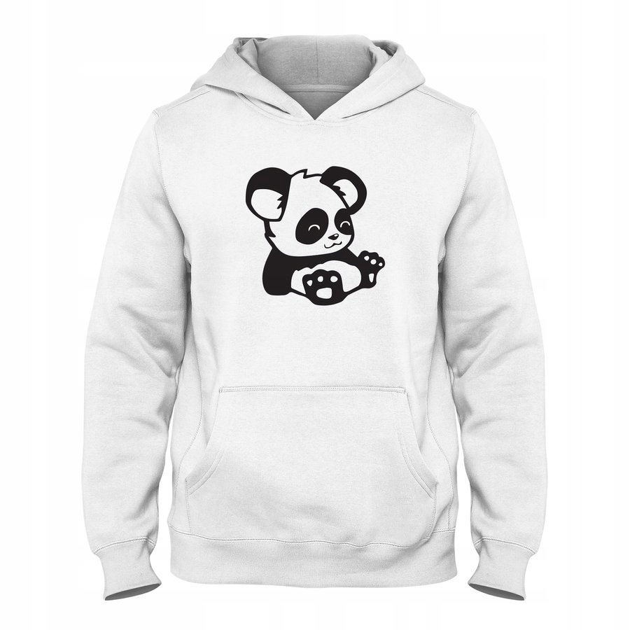 

Bluza męska Z Uroczą Pandą, kangurka, biała M