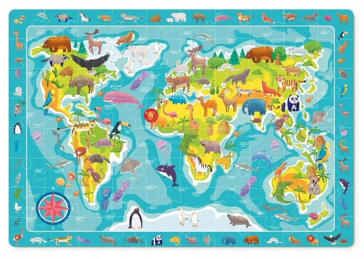 Dodo Puzzle Edukacyjne Obserwacyjne Mapa Świata 80 elementów 240301 Marka Dodo