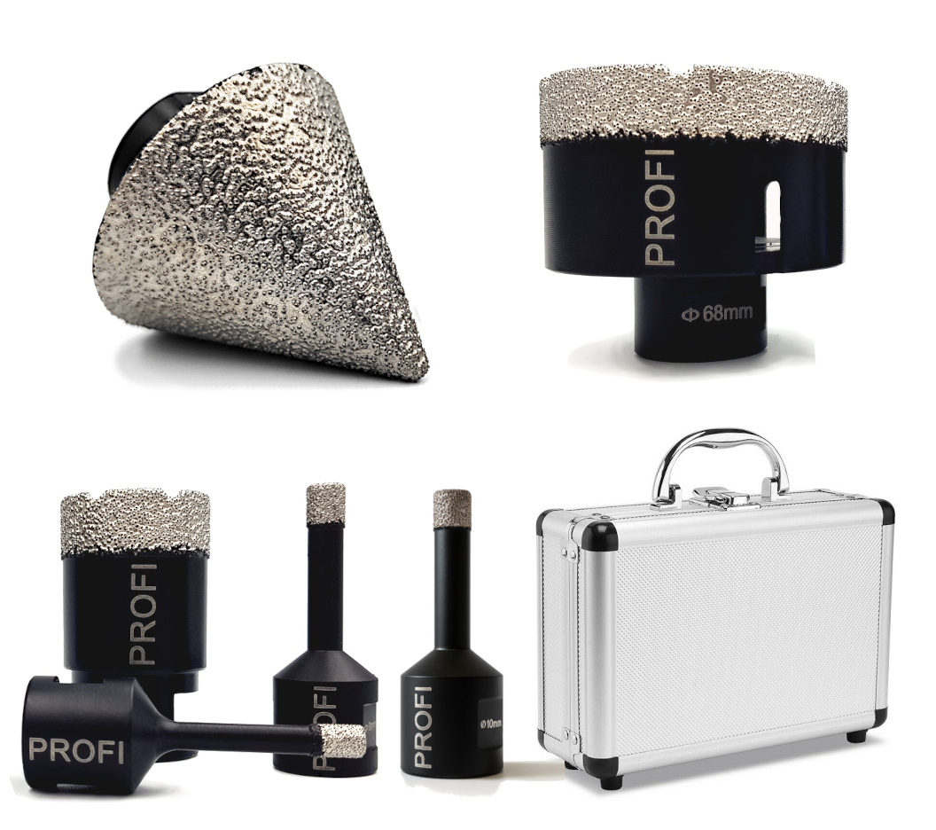 Otwornice Diamentowe Koronki Do Gresu Płytek Spieków Profi Xblack Walizka