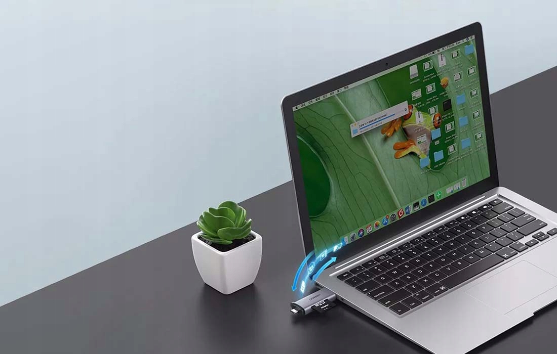 UGREEN PRZENOŚNY HUB USB / USB-C CZYTNIK KART PAMIĘCI SD MICROSD 5 GB/S OTG Stan opakowania oryginalne