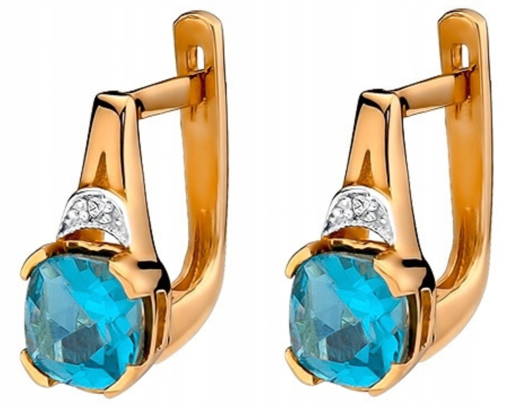 Růžové zlaté náušnice s topazem a diamanty, obchod