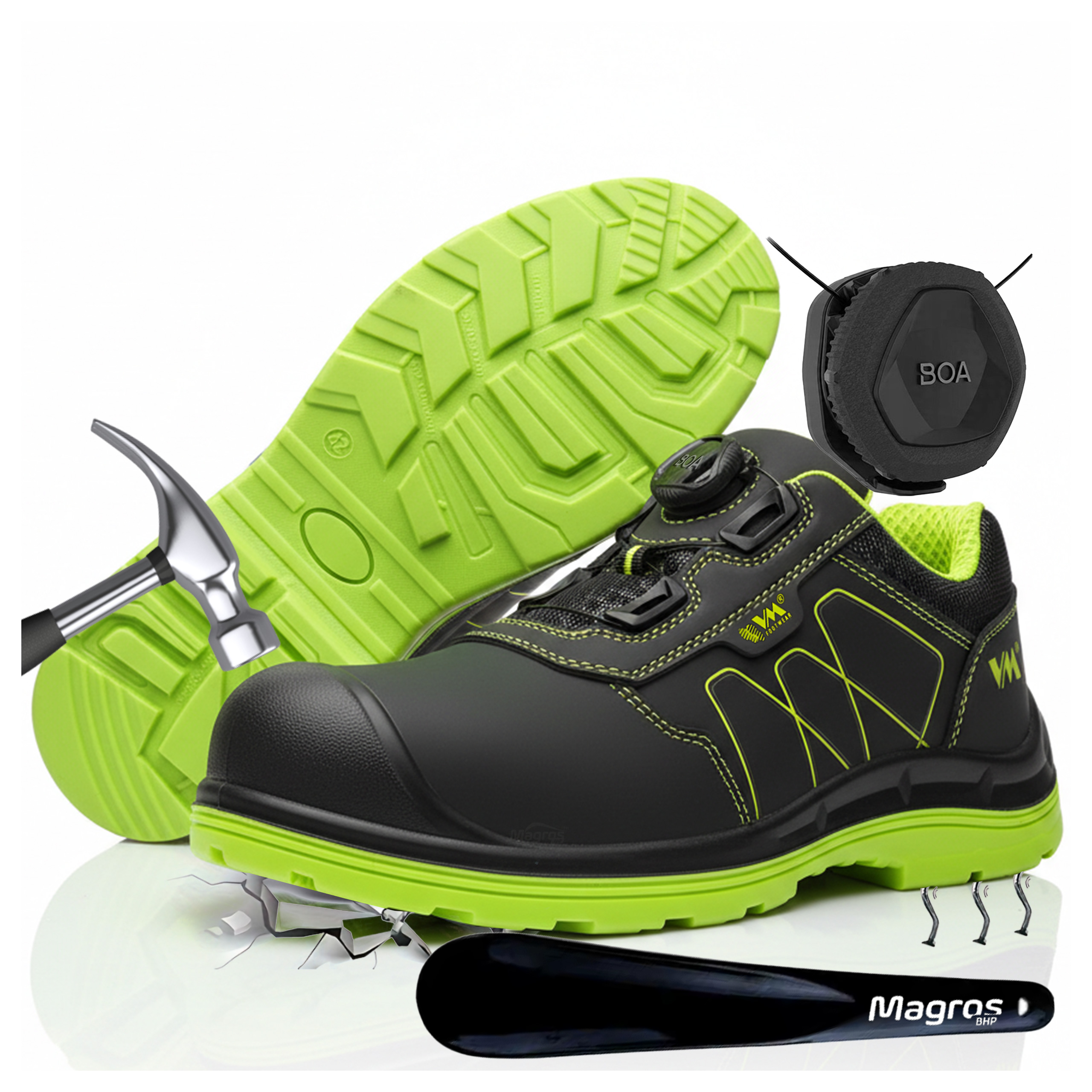 Pracovní boty Bezpečnostní Polobotky Bezpečné Bozp VM Footwear Pescara S3L Boa Fo